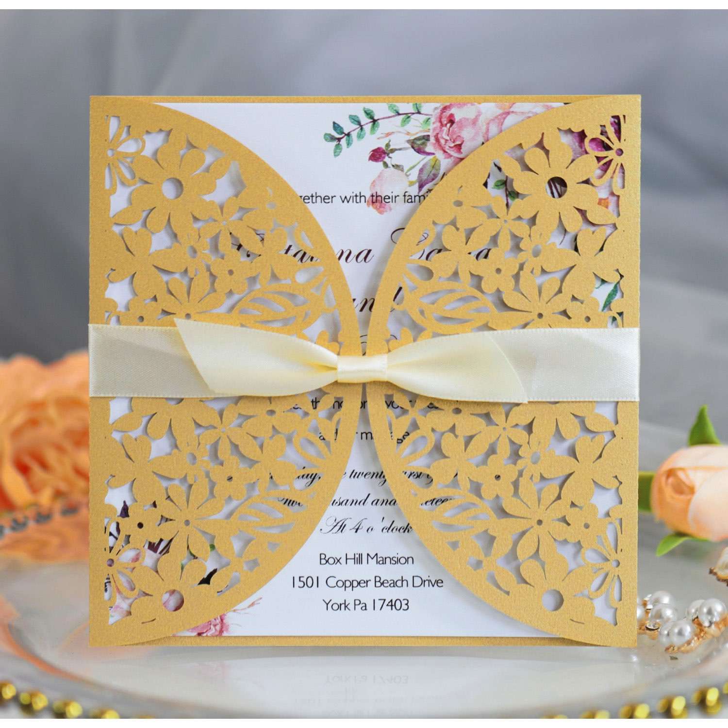Greeting Card Wholesale Wedding Invites Reception Cards Laser Cut Paper